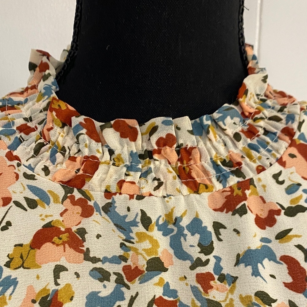 Prairiecore Floral Dress Romantic Vintage Inspired Flowy Feminine Ruffle | Large - Picture 4 of 15